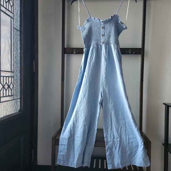 Love Tree Pants - Light Blue Jumpsuit